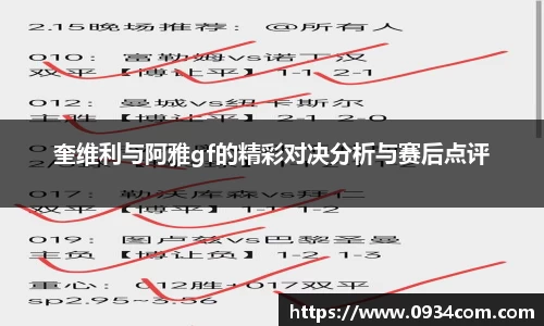 奎维利与阿雅gf的精彩对决分析与赛后点评